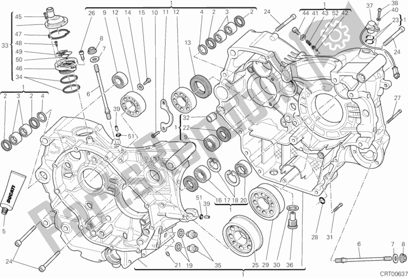 All parts for the Crankcase of the Ducati Monster 795 ABS 2013